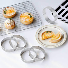 Load image into Gallery viewer, FineDecor Perforated Round Shape Tart Ring - Stainless Steel Tart Ring for Baking - Cake Mousse Ring Mold - 3 Pieces Set ( 2.5", 3", 4" ) - FD 3309