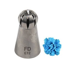 Load image into Gallery viewer, FineDecor Russian Piping Tip,Round Shape Cake Decoration Nozzle Cream Icing Tip Stainless Steel Nozzle Cream Puff Decor Pastry Icing Tool, 1 psc(E12)