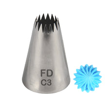 Load image into Gallery viewer, FineDecor Large Piping Tip, Stainless Steel Icing Piping Nozzle Tip, Cake Decorating Tools Cream Puff Decor Pastry Icing Tool for Baker, 1psc (C3)