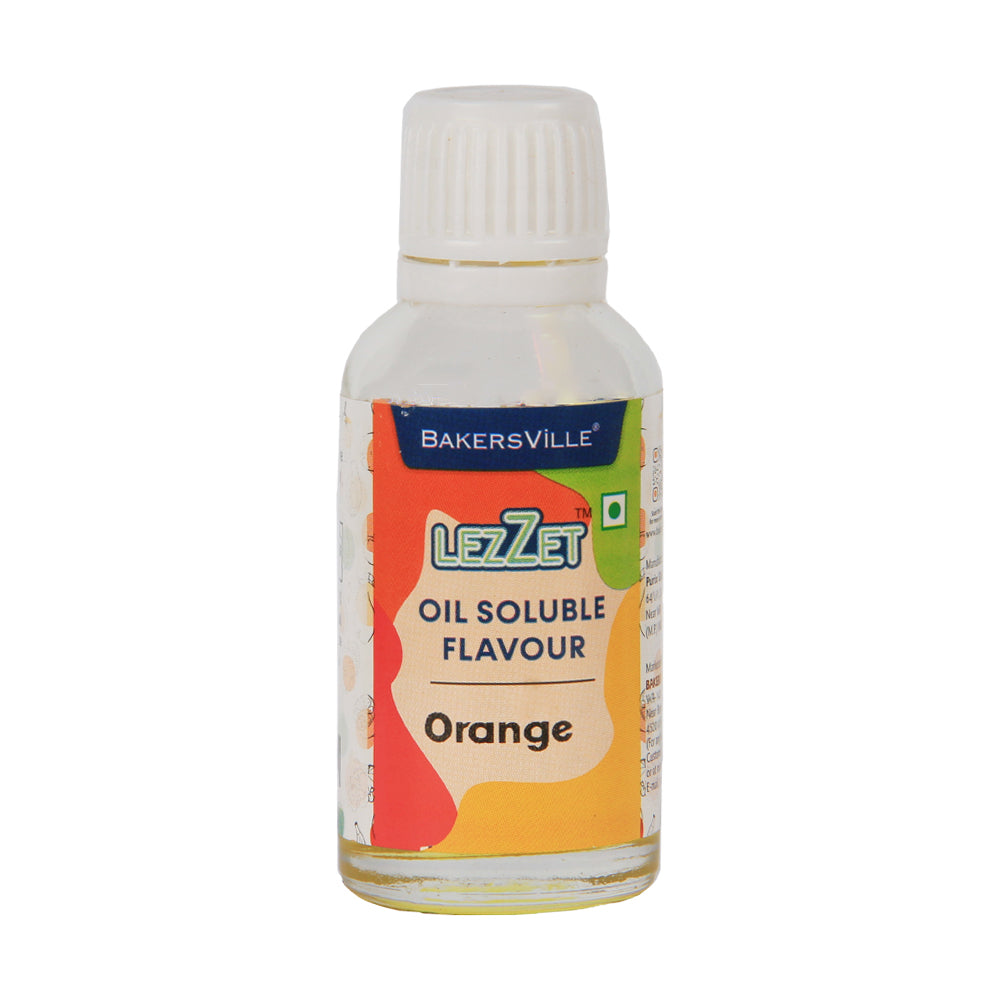Lezzet Premium Concentrated Oil Soluble Flavour Essence (Orange) for Chocolate, Cake, Candy, Cookies, IceCream, Dessert | Sugar-Free | 30ml