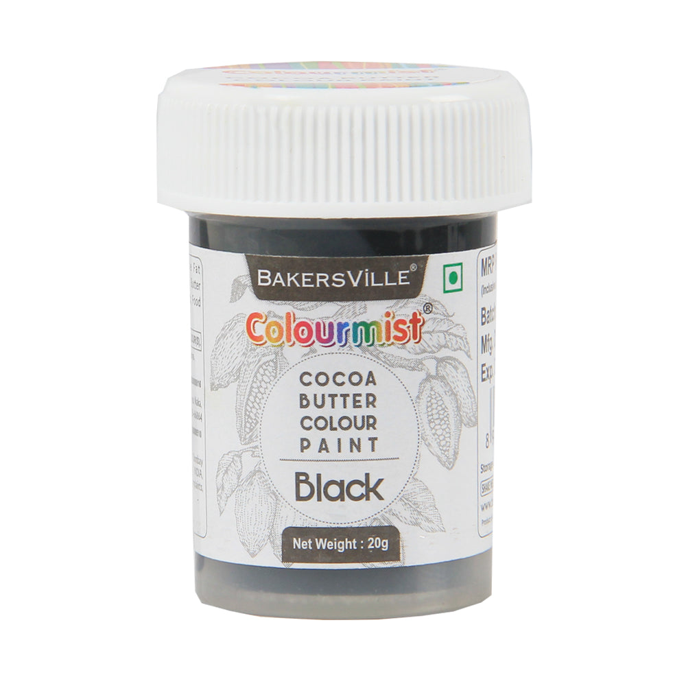 Colourmist Edible Cocoa Butter Colour Paint ( Black ), 20g | Cocoa Butter Color Paint For Chocolate, Icing, Airbrush, Gumpaste | Black, 20g