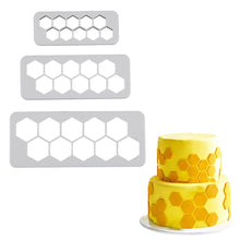 Load image into Gallery viewer, FineDecor Hexagon Cookie Cutter / Fondant Cutter & Embosser - Geometric Cutter Set, Football Cake Fondant Cutter, FD 3363