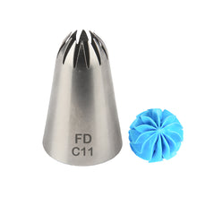 Load image into Gallery viewer, FineDecor Large Piping Tip, Stainless Steel Icing Piping Nozzle Tip, Cake Decorating Tools Cream Puff Decor Pastry Icing Tool for Baker, 1psc (C11)