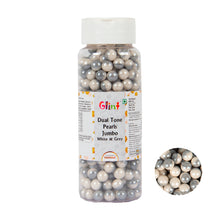 Load image into Gallery viewer, Glint Dual Tone Pearl Balls for Cake Decoration ( 7mm ) ( White & Grey ), 150g | Dual Colour Cake Sprinkle For Cake Decoration | 150g