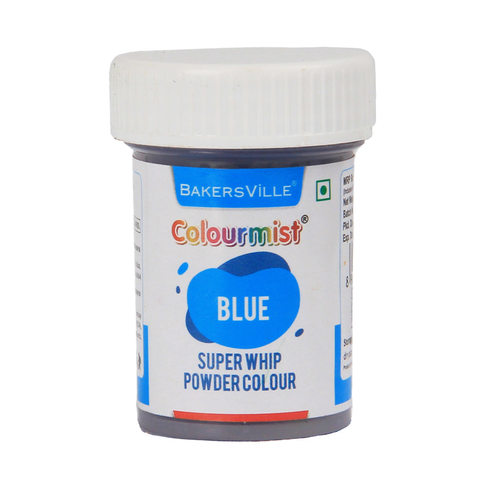 Colourmist Super Whip Edible Powder Colour, (Blue), 5g | Powder Colour For Cream / Icing / Fondant / Frosting / Dessert / Baking |