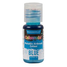 Load image into Gallery viewer, Colourmist Concentrated Vibrant Airbrush Metallic Food Colour (METALLIC BLUE), 20g | Airbrush Colour For Cakes, Choclate, Fondant, Icing and more
