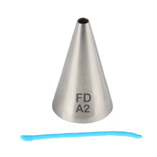 Load image into Gallery viewer, FineDecor Piping Tip, Stainless Steel Icing Piping Nozzle Tip, Cake Decorating Tools Cream Puff Decor Pastry Icing Piping Tool for Baker, 1psc (A2)