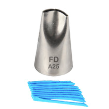 Load image into Gallery viewer, FineDecor Piping Tip, Stainless Steel Icing Piping Nozzle Tip, Cake Decorating Tools Cream Puff Decor Pastry Icing Piping Tool for Baker, 1psc (A25)