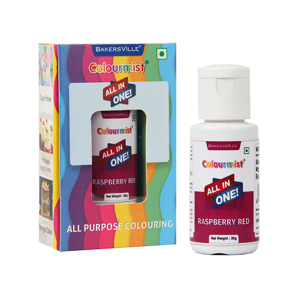Colourmist All In One Food Colour (Raspberry Red), 30g |Multipurpose Concentrated Color for Chocolates, Icing, Sweet, Fondant & for All Food Products