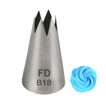 Load image into Gallery viewer, FineDecor Large Piping Tip, Stainless Steel Icing Piping Nozzle Tip, Cake Decorating Tools Cream Puff Decor Pastry Icing Tool for Baker, 1psc (B18)