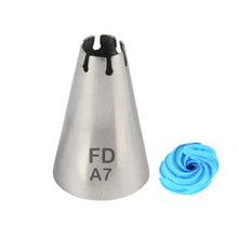 Load image into Gallery viewer, FineDecor Piping Tip, Stainless Steel Icing Piping Nozzle Tip, Cake Decorating Tools Cream Puff Decor Pastry Icing Piping Tool for Baker, 1psc (A7)
