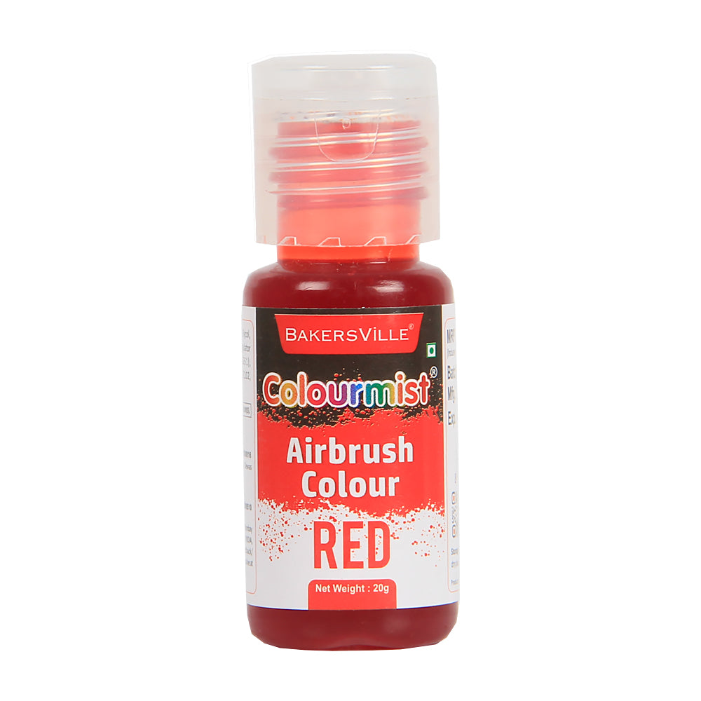 Colourmist Edible Concentrated Vibrant Airbrush Colour (RED), 20g  | Airbrush Colour For Cakes, Choclate, Fondant, Icing and more | RED, 20g