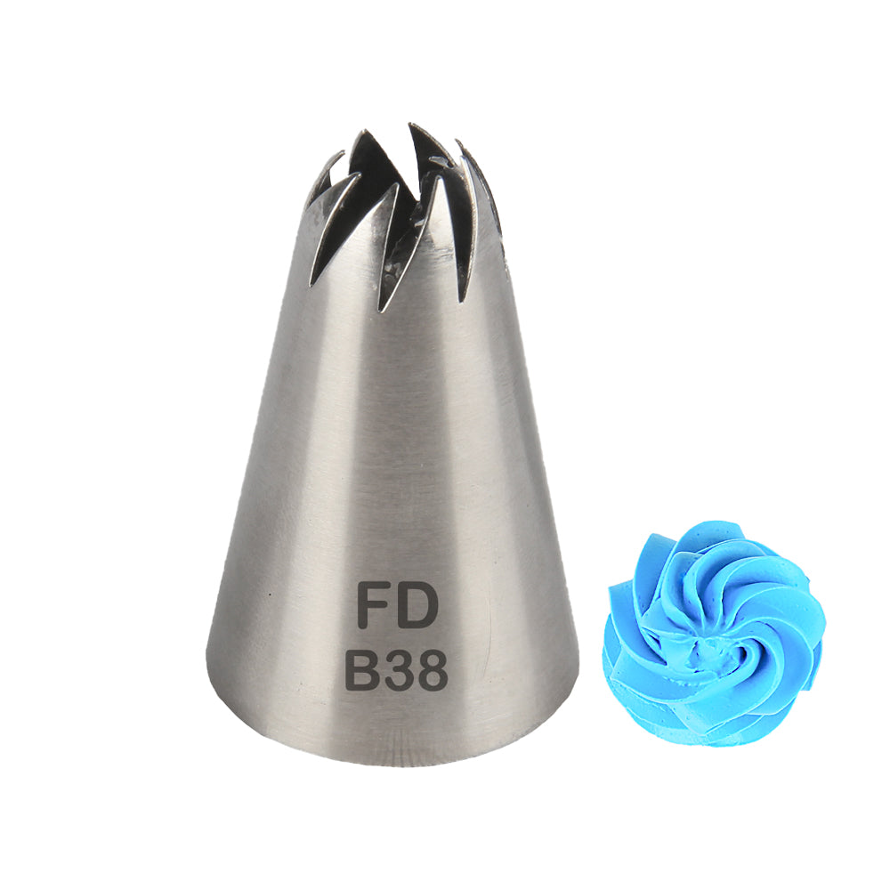 FineDecor Large Piping Tip, Stainless Steel Icing Piping Nozzle Tip, Cake Decorating Tools Cream Puff Decor Pastry Icing Tool for Baker, 1psc (B38)