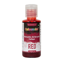 Load image into Gallery viewer, Colourmist Concentrated Vibrant Airbrush Metallic Food Colour (METALLIC RED), 50g | Airbrush Colour For Cakes, Choclate, Fondant, Icing and more

