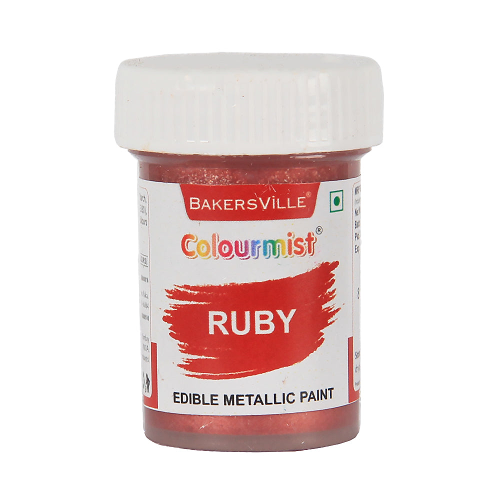 Colourmist Edible Metallic Paint (Ruby), For Cake / Icing / Fondant / Craft, 20g