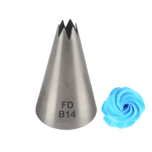 Load image into Gallery viewer, FineDecor Large Piping Tip, Stainless Steel Icing Piping Nozzle Tip, Cake Decorating Tools Cream Puff Decor Pastry Icing Tool for Baker, 1psc (B14)