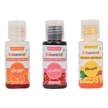Load image into Gallery viewer, Colourmist Oil Colour With Flavour,  Pack Of 3 (ORANGE, CRANBERRY, PINEAPPLE), 30g Each | Chocolate Oil Assorted Flavour with Natural Colour
