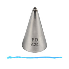 Load image into Gallery viewer, FineDecor Piping Tip, Stainless Steel Icing Piping Nozzle Tip, Cake Decorating Tools Cream Puff Decor Pastry Icing Piping Tool for Baker, 1psc (A24)