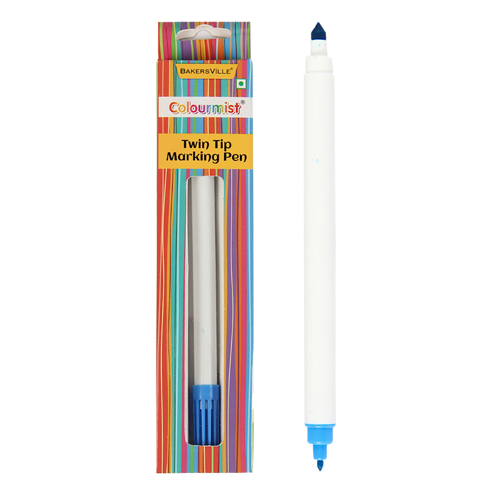 Colourmist Twin Tip Marking Pen (Sky Blue) |Double Side Food Decorating Pens with Fine & Thick Tip for cakes, Cookies, Easter Eggs, Frosting, Macaron