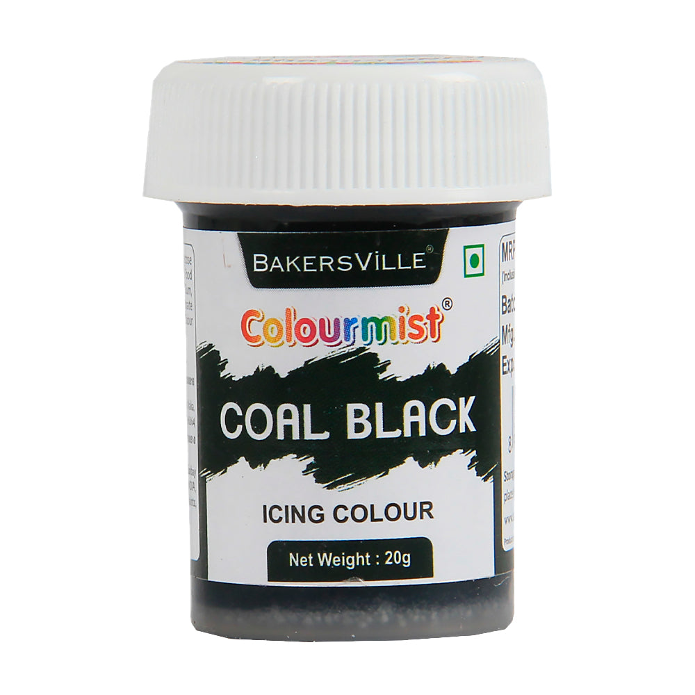 Colourmist Edible Icing Color ( Coal Black ), 20g | Food Colour For Cake Batter, Icing, Buttercream Frosting, Royal Icing | 20g