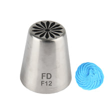 Load image into Gallery viewer, FineDecor Russian Piping Tip, Cake Decoration Nozzle Cream Icing Nozzle Tip Stainless Steel Nozzle Cream Puff Decor Pastry Icing Tool, 1psc (F12)