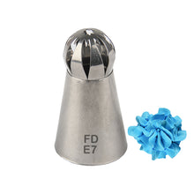 Load image into Gallery viewer, FineDecor Russian Piping Tip, Round Shape Cake Decoration Nozzle Cream Icing Tip Stainless Steel Nozzle Cream Puff Decor Pastry Icing Tool, 1 psc(E7)