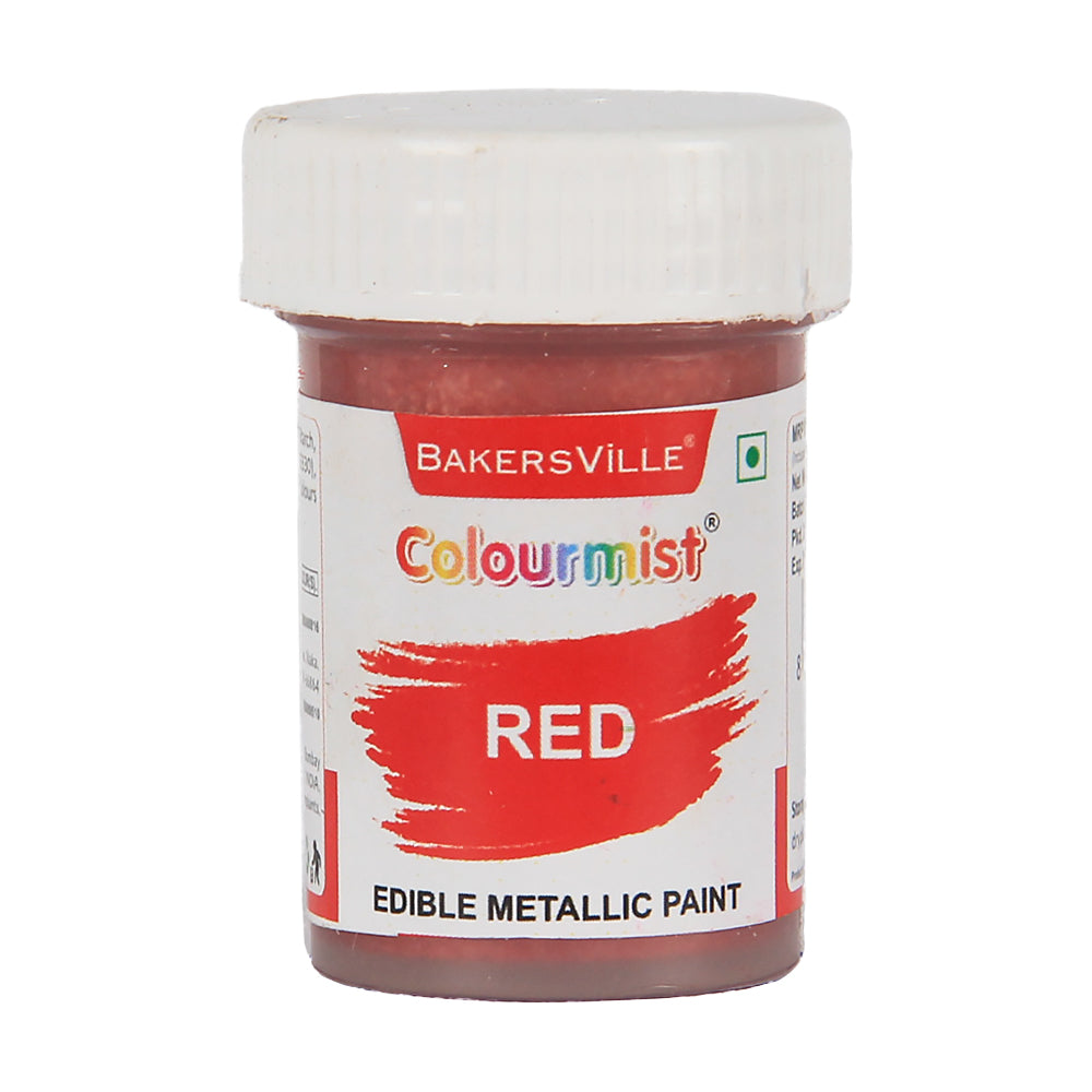 Colourmist Edible Metallic Paint (Red), For Cake / Icing / Fondant / Craft, 20g