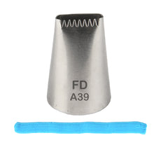 Load image into Gallery viewer, FineDecor Piping Tip, Stainless Steel Icing Piping Nozzle Tip, Cake Decorating Tools Cream Puff Decor Pastry Icing Piping Tool for Baker, 1psc (A39)