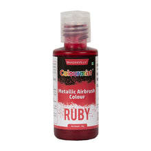 Load image into Gallery viewer, Colourmist Concentrated Vibrant Airbrush Metallic Food Colour (METALLIC RUBY), 50g | Airbrush Colour For Cakes, Choclate, Fondant, Icing and more