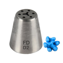 Load image into Gallery viewer, FineDecor Russian Piping Tip, Cake Decoration Nozzle Cream Icing Nozzle Tip Stainless Steel Nozzle Cream Puff Decor Pastry Icing Tool, 1psc (D2)