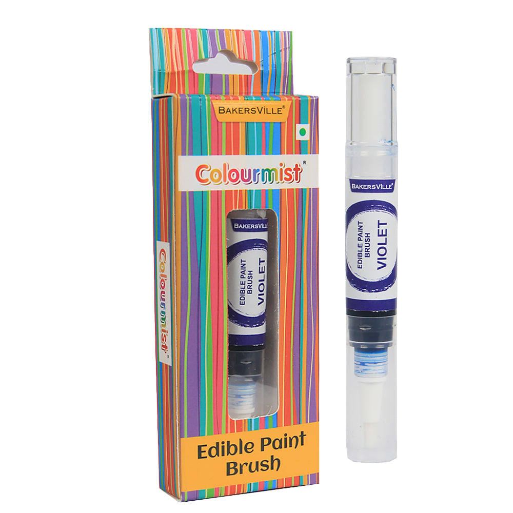 Colourmist Edible Paint Brush With Vibrant Colour Paint ( Violet ) | Food Colour Paint Brush For Dessert | 1pc