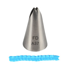 Load image into Gallery viewer, FineDecor Piping Tip, Stainless Steel Icing Piping Nozzle Tip, Cake Decorating Tools Cream Puff Decor Pastry Icing Piping Tool for Baker, 1psc (A37)