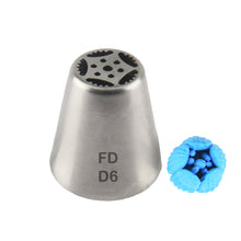 Load image into Gallery viewer, FineDecor Russian Piping Tip, Cake Decoration Nozzle Cream Icing Nozzle Tip Stainless Steel Nozzle Cream Puff Decor Pastry Icing Tool, 1psc (D6)