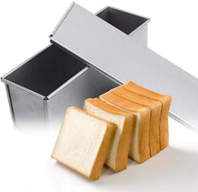 Load image into Gallery viewer, FineDecor Premium Big Nonstick Aluminium Steel Bread Mould/Loaf Pan/Bread Pan/Toast Mould/Bread Tin with Cover Bakeware (Silver) for 750 gm, FD 3311