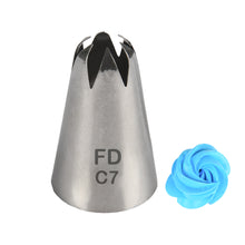 Load image into Gallery viewer, FineDecor Large Piping Tip, Stainless Steel Icing Piping Nozzle Tip, Cake Decorating Tools Cream Puff Decor Pastry Icing Tool for Baker, 1psc (C7)