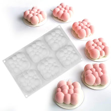 Load image into Gallery viewer, FineDecor 3D Cloud Shape Mousse Cake Mould, Silicone Mousse Mould Square Bubble Shape Mould for Baking, FD 3168 (6 Cavitiy)