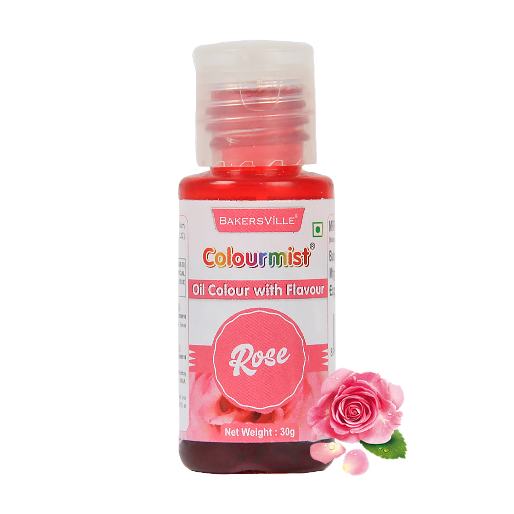 Colourmist Oil Colour With Flavour (Rose), 30g | Chocolate Oil Rose Flavour with Rose Colour | Chocolate Oil Rose Emulsion |, 30g