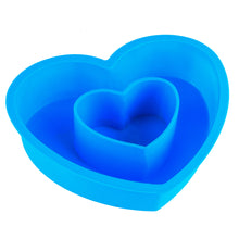 Load image into Gallery viewer, FineDecor Silicone Bakeware Heart Cake Pan/Cake/Jelly/Pudding/Mousse making Mould (Microwave-Oven-Freezer-Dishwasher Safe Re-Useable), FD 3184