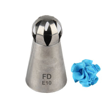 Load image into Gallery viewer, FineDecor Russian Piping Tip,Round Shape Cake Decoration Nozzle Cream Icing Tip Stainless Steel Nozzle Cream Puff Decor Pastry Icing Tool, 1 psc(E10)