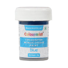 Load image into Gallery viewer, Colourmist Cocoa Butter Metallic Colour Paint (Metallic Blue), 20g | Color Paint For Chocolate, Icing, Airbrush, Gumpaste | Metallic Blue, 20g
