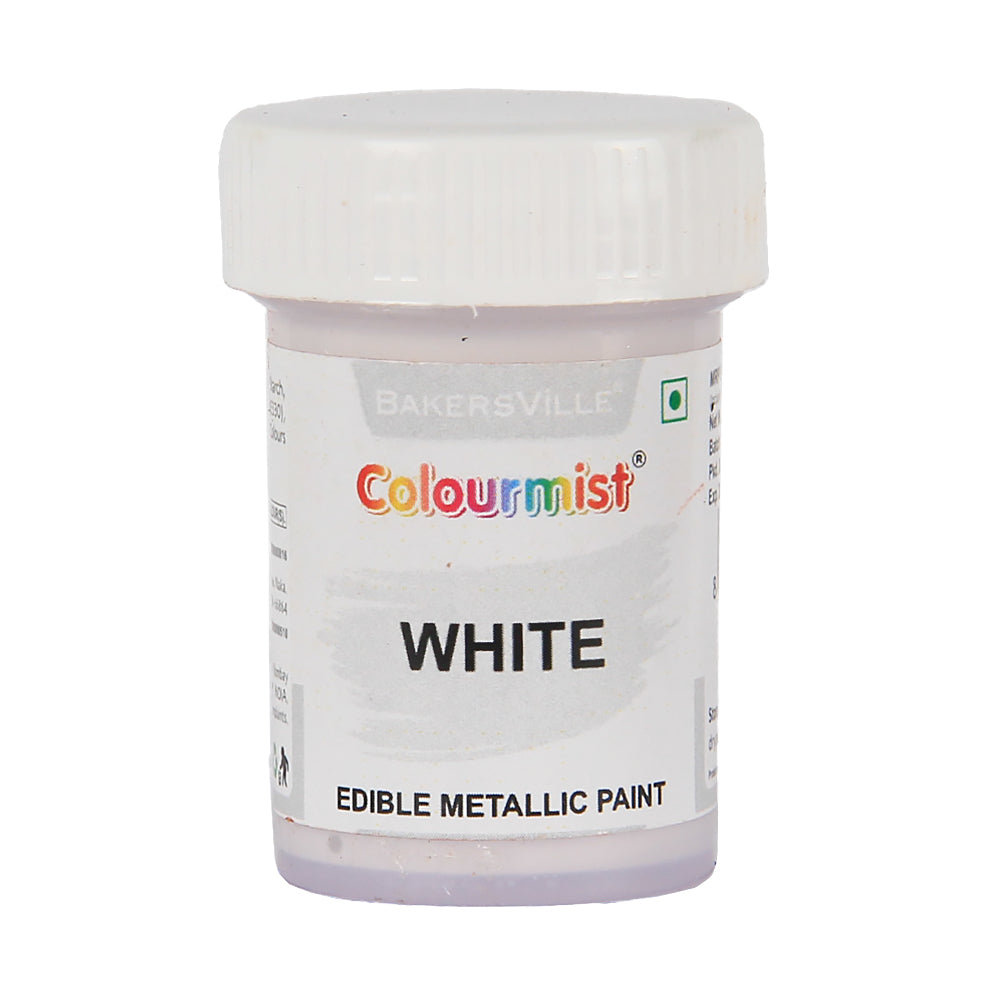 Colourmist Edible Metallic Paint (White), For Cake / Icing / Fondant / Craft, 20g