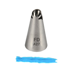 Load image into Gallery viewer, FineDecor Piping Tip, Stainless Steel Icing Piping Nozzle Tip, Cake Decorating Tools Cream Puff Decor Pastry Icing Piping Tool for Baker, 1psc (A27)