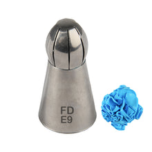 Load image into Gallery viewer, FineDecor Russian Piping Tip, Round Shape Cake Decoration Nozzle Cream Icing Tip Stainless Steel Nozzle Cream Puff Decor Pastry Icing Tool, 1 psc(E9)