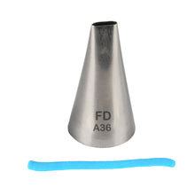 Load image into Gallery viewer, FineDecor Piping Tip, Stainless Steel Icing Piping Nozzle Tip, Cake Decorating Tools Cream Puff Decor Pastry Icing Piping Tool for Baker, 1psc (A36)