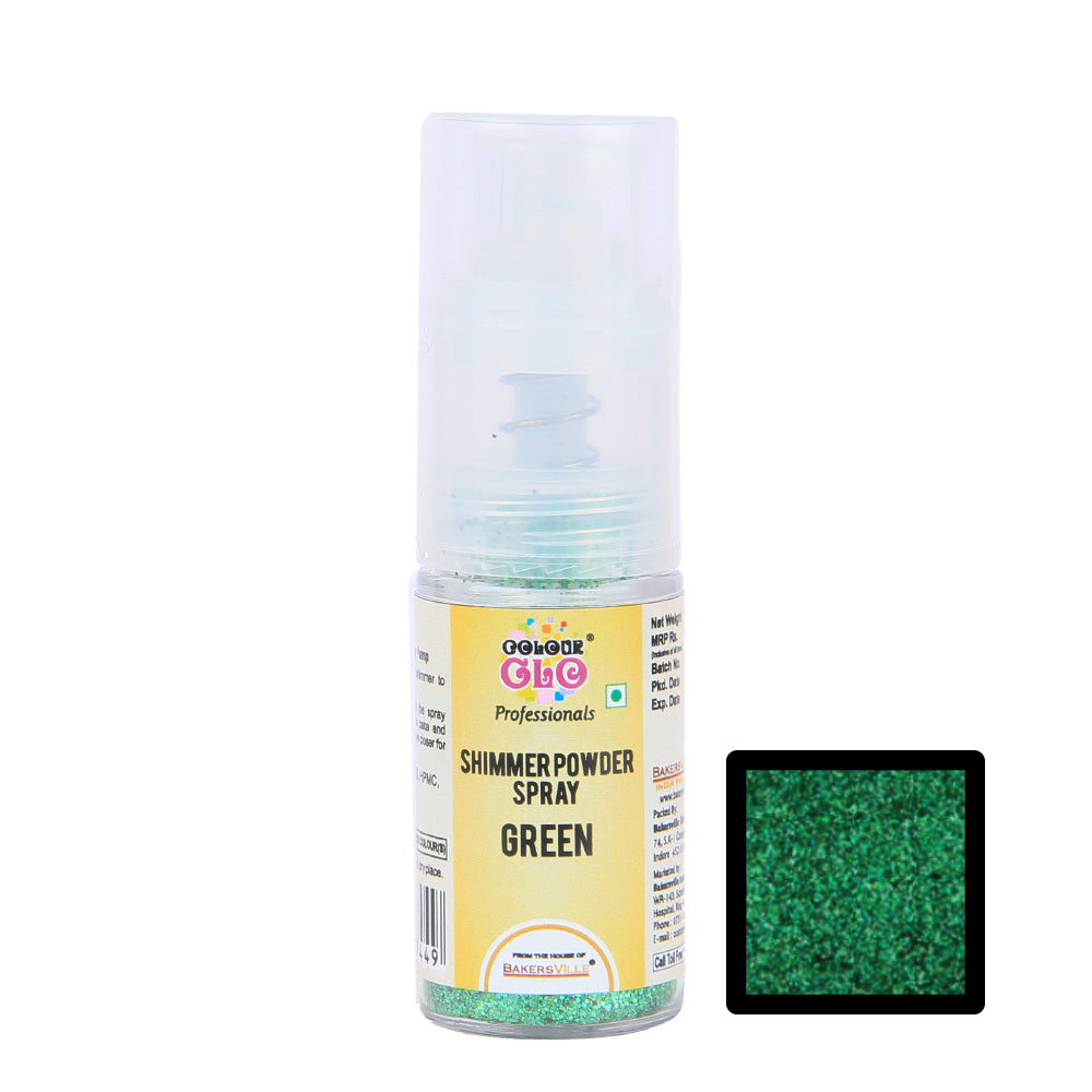 ColourGlo Edible Shimmer Powder Spray (Green), 5g