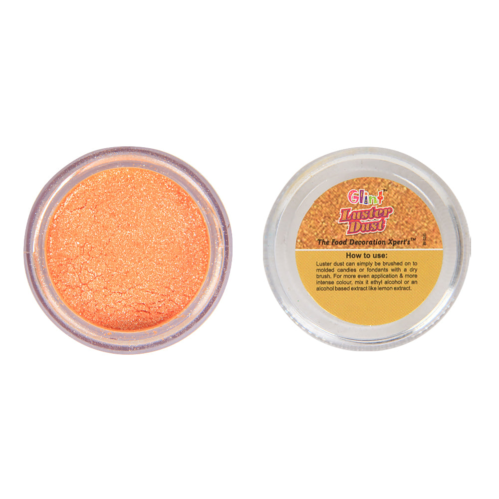 Glint Edible Luster Dust ( Orange ), 5g | Pearl Dust | Edible Sparkle Dust | Edible Product for Cake Decor | Glittering Shiner Dust | Orange - 5g