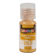 Load image into Gallery viewer, Colourmist Concentrated Vibrant Airbrush Metallic Food Colour (METALLIC GOLD), 20g | Airbrush Colour For Cakes, Choclate, Fondant, Icing and more
