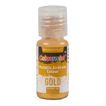 Load image into Gallery viewer, Colourmist Concentrated Vibrant Airbrush Metallic Food Colour (METALLIC GOLD), 20g | Airbrush Colour For Cakes, Choclate, Fondant, Icing and more