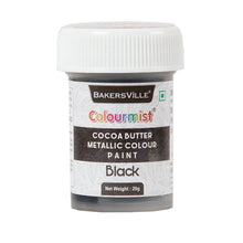 Load image into Gallery viewer, Colourmist Cocoa Butter Metallic Colour Paint (Metallic Black), 20g | Color Paint For Chocolate, Icing, Airbrush, Gumpaste | Metallic Black, 20g
