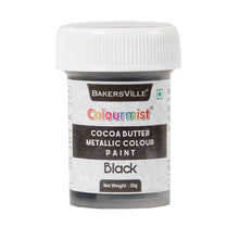 Load image into Gallery viewer, Colourmist Cocoa Butter Metallic Colour Paint (Metallic Black), 20g | Color Paint For Chocolate, Icing, Airbrush, Gumpaste | Metallic Black, 20g